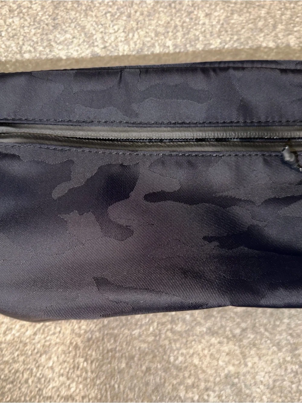 Athleta small toiletry black camo bag